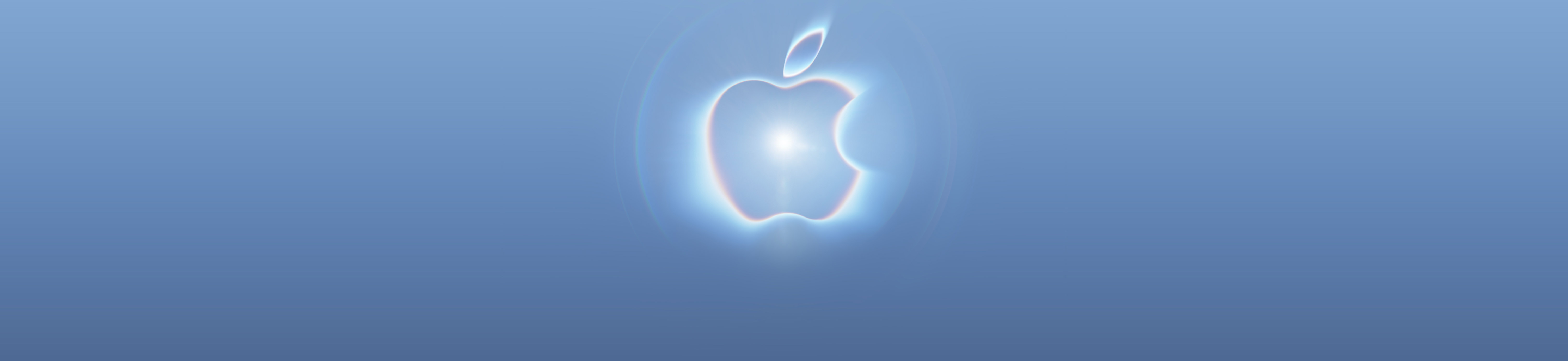 Apple logo glowing in a blue halo — official visual for Apple's September 2026 event