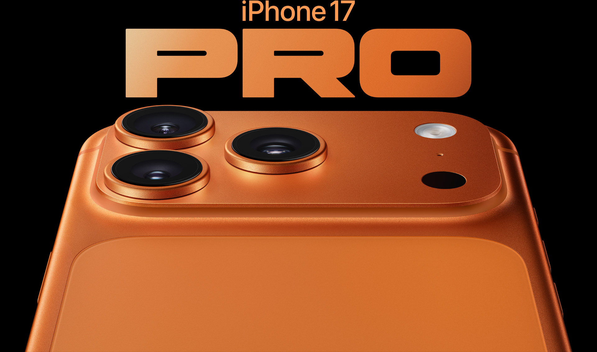 Official Apple iPhone 17 Pro in Cosmic Orange, used as the reference for this iPhone 18 concept